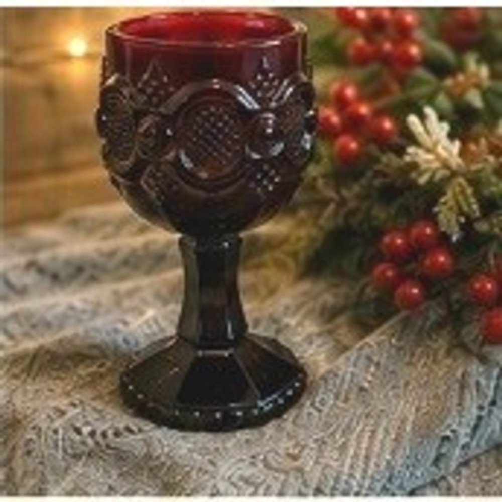 VTG Avon CandleHolder 1970s Collectible 1876 Cape Cod Baybrry Red Goblet w/ Box